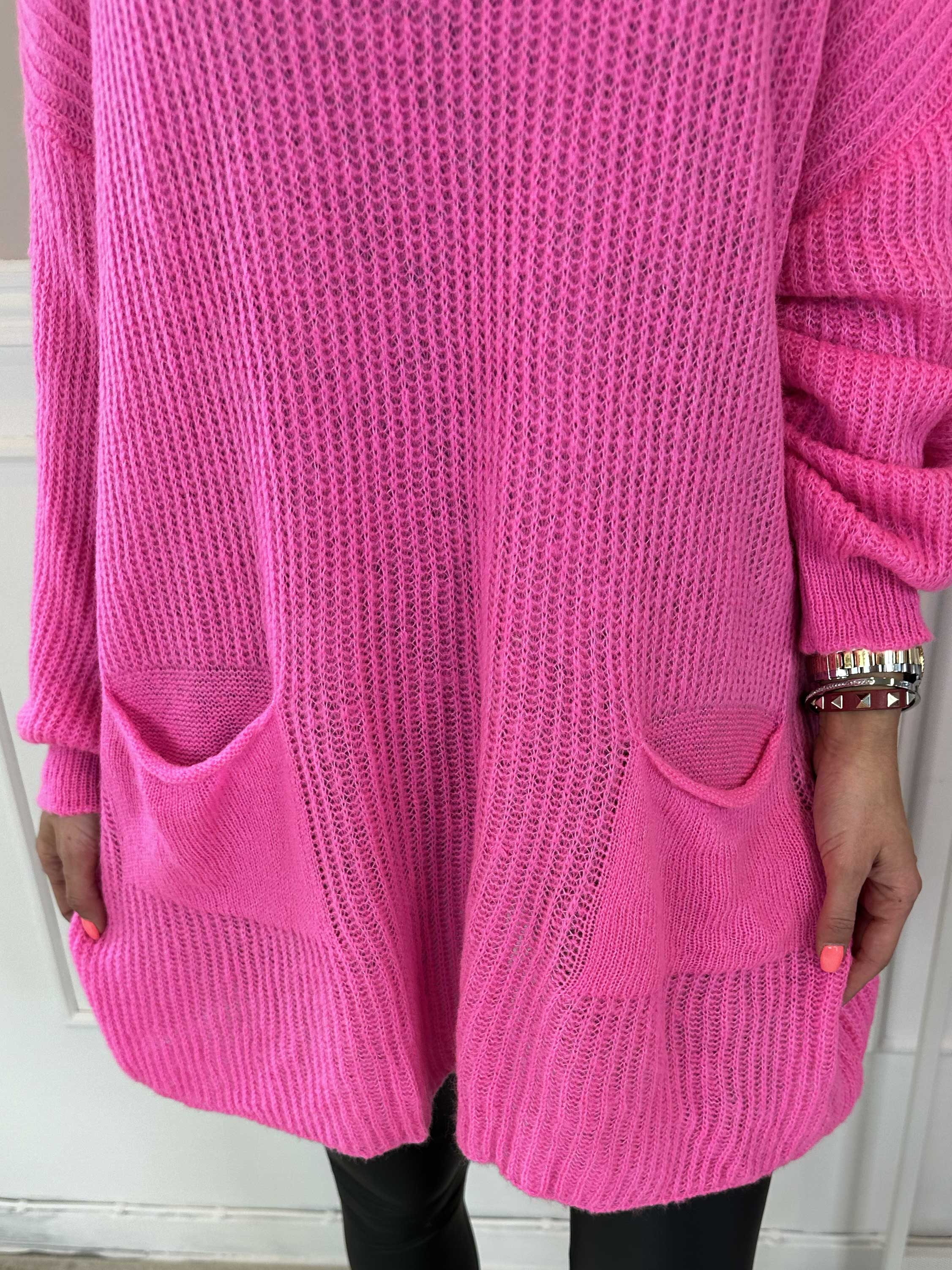 Dakota - Lång stickad blus med fickor